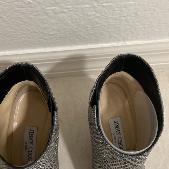 JIMMY CHOO MARINDA 65 ANKLE BOOTS SILVER GLITTER PRINCE OF STARS - Picture 3 of 7